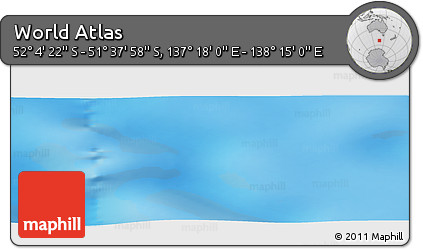 Physical Panoramic Map of the Area around 51° 51' 10" S, 137° 46' 30" E