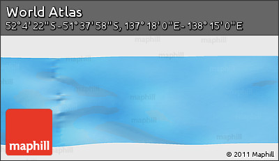 Physical Panoramic Map of the Area around 51° 51' 10" S, 137° 46' 30" E