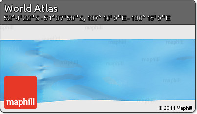 Physical Panoramic Map of the Area around 51° 51' 10" S, 137° 46' 30" E