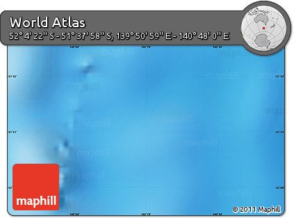 Physical Map of the Area around 51° 51' 10" S, 140° 19' 29" E