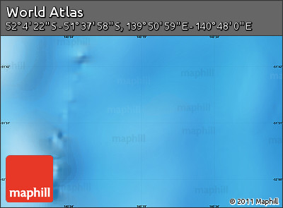 Physical Map of the Area around 51° 51' 10" S, 140° 19' 29" E