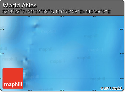 Physical Map of the Area around 51° 51' 10" S, 140° 19' 29" E