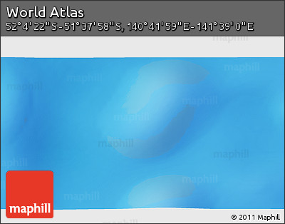 Physical 3D Map of the Area around 51° 51' 10" S, 141° 10' 30" E