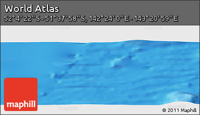 Political Panoramic Map of the Area around 51° 51' 10" S, 142° 52' 30" E