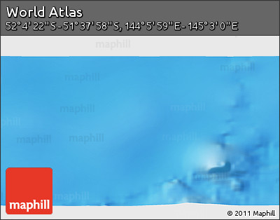Physical 3D Map of the Area around 51° 51' 10" S, 144° 34' 29" E