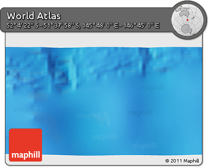 Shaded Relief 3D Map of the Area around 51° 51' 10" S, 146° 16' 30" E