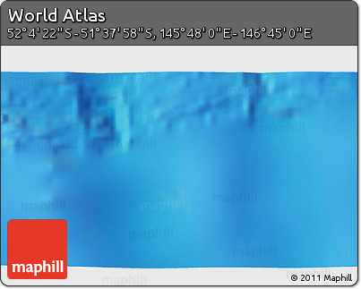 Shaded Relief 3D Map of the Area around 51° 51' 10" S, 146° 16' 30" E