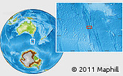 Physical Location Map of the area around 51° 51' 10" S, 146° 16' 30" E