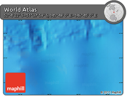 Physical Map of the Area around 51° 51' 10" S, 146° 16' 30" E