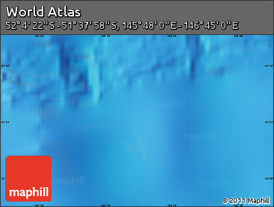Physical Map of the Area around 51° 51' 10" S, 146° 16' 30" E