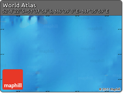 Physical Map of the Area around 51° 51' 10" S, 147° 7' 30" E