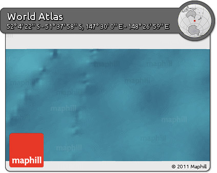 Satellite 3D Map of the Area around 51° 51' 10" S, 147° 58' 29" E