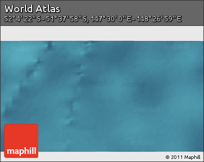 Satellite 3D Map of the Area around 51° 51' 10" S, 147° 58' 29" E
