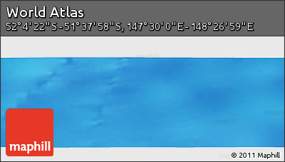 Physical Panoramic Map of the Area around 51° 51' 10" S, 147° 58' 29" E