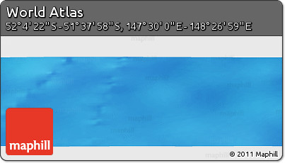 Physical Panoramic Map of the Area around 51° 51' 10" S, 147° 58' 29" E