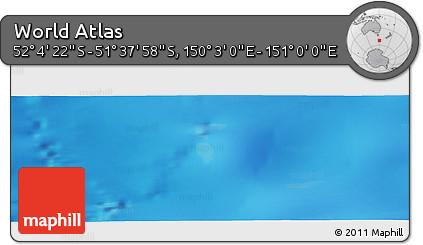 Physical Panoramic Map of the Area around 51° 51' 10" S, 150° 31' 30" E