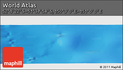Physical Panoramic Map of the Area around 51° 51' 10" S, 150° 31' 30" E