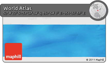 Physical Panoramic Map of the Area around 51° 51' 10" S, 151° 22' 30" E