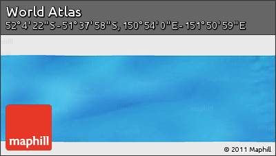 Physical Panoramic Map of the Area around 51° 51' 10" S, 151° 22' 30" E