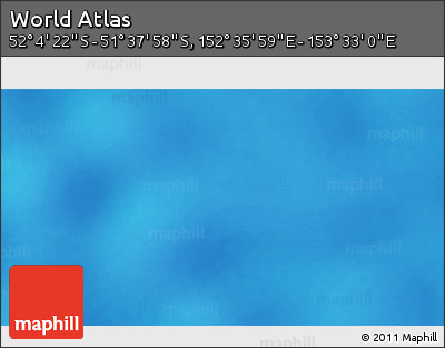 Physical 3D Map of the Area around 51° 51' 10" S, 153° 4' 29" E