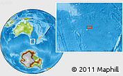 Physical Location Map of the area around 51° 51' 10" S, 153° 4' 29" E