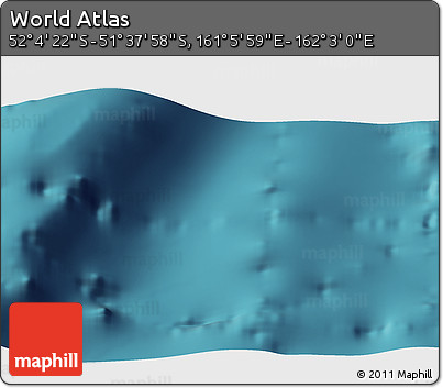 Satellite 3D Map of the Area around 51° 51' 10" S, 161° 34' 29" E