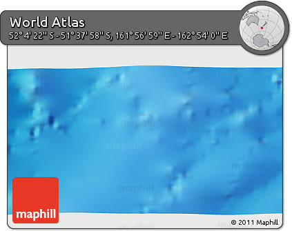 Physical 3D Map of the Area around 51° 51' 10" S, 162° 25' 30" E