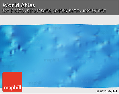 Physical 3D Map of the Area around 51° 51' 10" S, 162° 25' 30" E