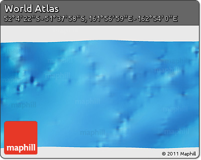 Physical 3D Map of the Area around 51° 51' 10" S, 162° 25' 30" E