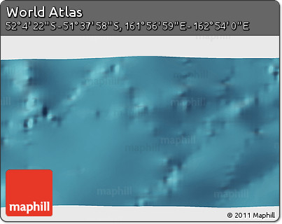 Satellite 3D Map of the Area around 51° 51' 10" S, 162° 25' 30" E
