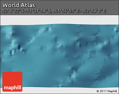 Satellite 3D Map of the Area around 51° 51' 10" S, 162° 25' 30" E