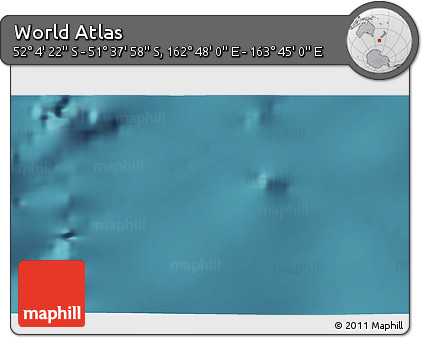 Satellite 3D Map of the Area around 51° 51' 10" S, 163° 16' 30" E