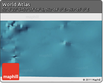 Satellite 3D Map of the Area around 51° 51' 10" S, 163° 16' 30" E