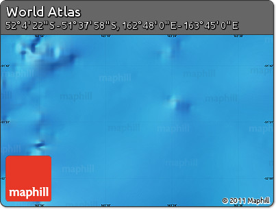 Physical Map of the Area around 51° 51' 10" S, 163° 16' 30" E