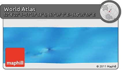 Physical Panoramic Map of the Area around 51° 51' 10" S, 164° 7' 30" E