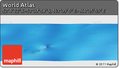 Physical Panoramic Map of the Area around 51° 51' 10" S, 164° 7' 30" E