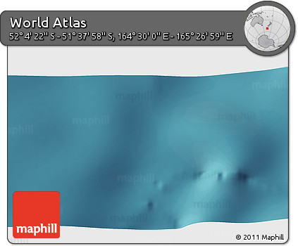 Satellite 3D Map of the Area around 51° 51' 10" S, 164° 58' 29" E