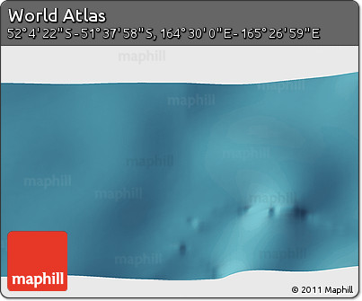 Satellite 3D Map of the Area around 51° 51' 10" S, 164° 58' 29" E