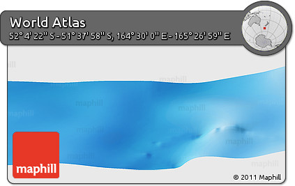Physical Panoramic Map of the Area around 51° 51' 10" S, 164° 58' 29" E