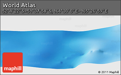 Physical Panoramic Map of the Area around 51° 51' 10" S, 164° 58' 29" E