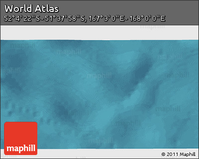Satellite 3D Map of the Area around 51° 51' 10" S, 167° 31' 30" E