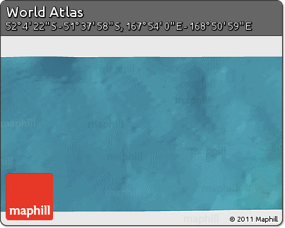 Satellite 3D Map of the Area around 51° 51' 10" S, 168° 22' 30" E