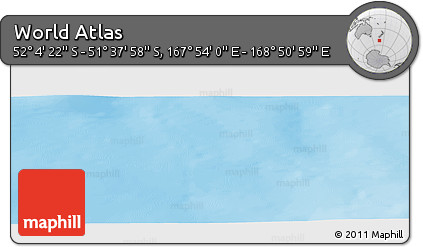 Physical Panoramic Map of the Area around 51° 51' 10" S, 168° 22' 30" E