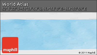 Physical Panoramic Map of the Area around 51° 51' 10" S, 168° 22' 30" E
