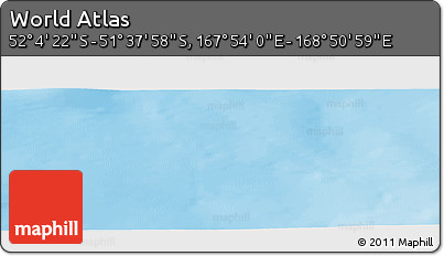 Physical Panoramic Map of the Area around 51° 51' 10" S, 168° 22' 30" E
