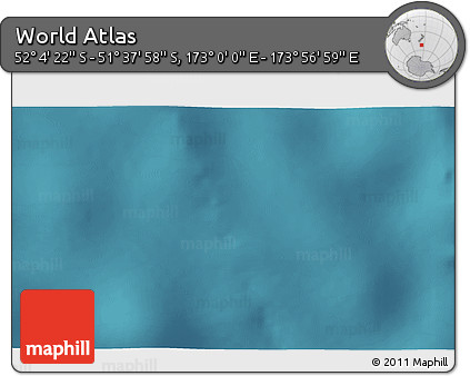 Satellite 3D Map of the Area around 51° 51' 10" S, 173° 28' 29" E