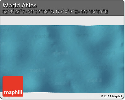 Satellite 3D Map of the Area around 51° 51' 10" S, 173° 28' 29" E