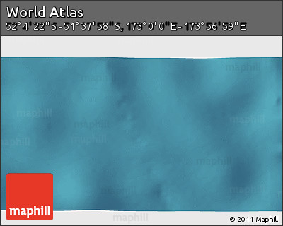 Satellite 3D Map of the Area around 51° 51' 10" S, 173° 28' 29" E