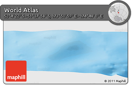 Physical Panoramic Map of the Area around 51° 51' 10" S, 174° 19' 29" E