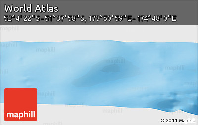 Physical Panoramic Map of the Area around 51° 51' 10" S, 174° 19' 29" E